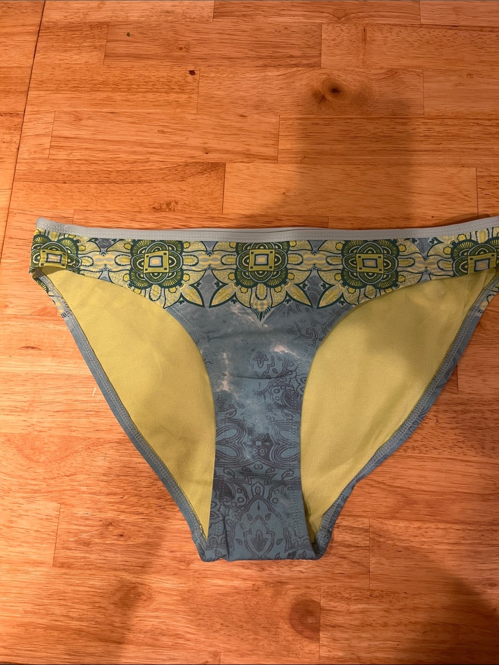 Blue and Yellow Patterned Women's Bikini Bottoms